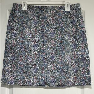 Talbots Floral Paisley Canvas A-Line Skirt